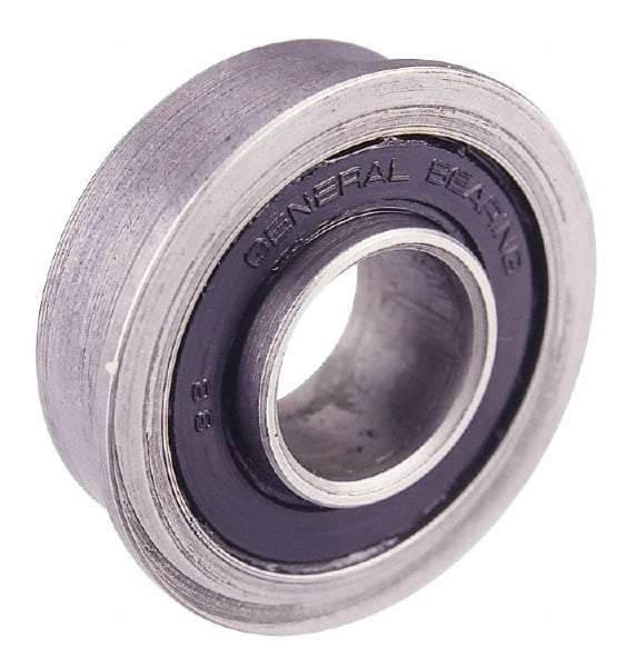Value Collection - 3/8" Bore Diam, 29/32" OD, Double Seal Unground Retainer Type Radial Ball Bearing - With Flange, 1 Row, Round Bore, 450 Lb Dynamic Capacity - Exact Tool & Supply