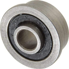 Value Collection - 1/4" Bore Diam, 11/16" OD, Double Seal Unground Retainer Type Radial Ball Bearing - With Flange, 1 Row, Round Bore, 300 Lb Dynamic Capacity - Exact Tool & Supply