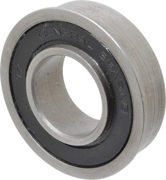 Value Collection - 1" Bore Diam, 2" OD, Double Seal Unground Retainer Type Radial Ball Bearing - With Flange, 1 Row, Round Bore, 1,749 Lb Dynamic Capacity - Exact Tool & Supply