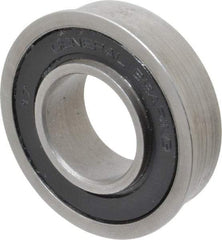 Value Collection - 1" Bore Diam, 2" OD, Double Seal Unground Retainer Type Radial Ball Bearing - With Flange, 1 Row, Round Bore, 1,749 Lb Dynamic Capacity - Exact Tool & Supply