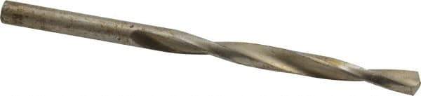 Interstate - 7/32" 130° High Speed Steel Jobber Drill - Bright Finish, Right Hand Cut, Spiral Flute, Straight Shank, 3-3/4" OAL, Standard Point - Exact Tool & Supply