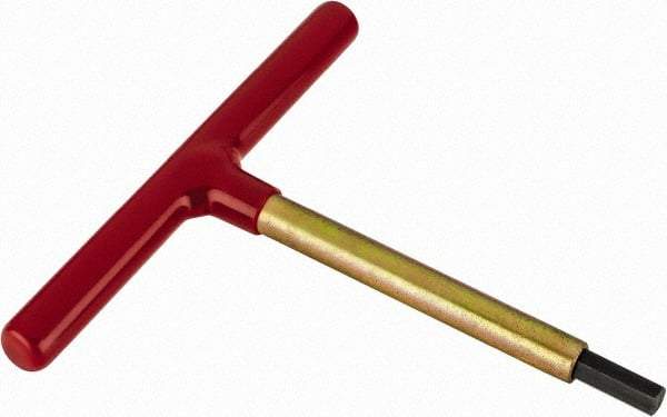 Made in USA - 3/8" Hex, T-Handle, Hex Key - 6" OAL, Chromalloy Steel, Inch System of Measurement - Exact Tool & Supply