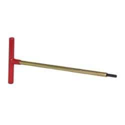 Made in USA - 1/4" Hex, T-Handle, Hex Key - 12" OAL, Chromalloy Steel, Inch System of Measurement - Exact Tool & Supply