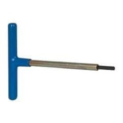 Made in USA - 5mm Hex, T-Handle, Hex Key - 6" OAL, Chromalloy Steel, Metric System of Measurement - Exact Tool & Supply