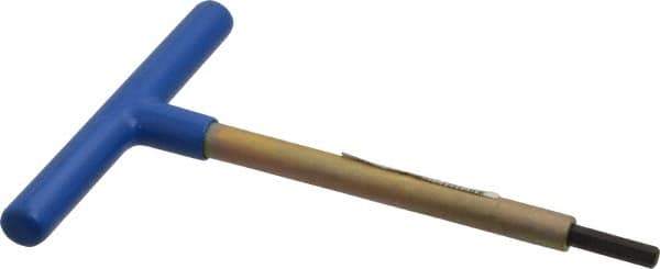 Made in USA - 6mm Hex, T-Handle, Hex Key - 6" OAL, Chromalloy Steel, Metric System of Measurement - Exact Tool & Supply