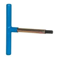 Made in USA - 10mm Hex, T-Handle, Hex Key - 6" OAL, Chromalloy Steel, Metric System of Measurement - Exact Tool & Supply