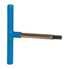 Made in USA - 10mm Hex, T-Handle, Hex Key - 6" OAL, Chromalloy Steel, Metric System of Measurement - Exact Tool & Supply