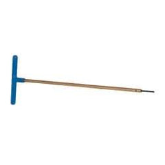 Made in USA - 2.5mm Hex, T-Handle, Hex Key - 12" OAL, Chromalloy Steel, Metric System of Measurement - Exact Tool & Supply