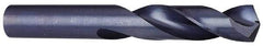 Interstate - 61/64" 118° Spiral Flute High Speed Steel Screw Machine Drill Bit - Oxide Finish, Right Hand Cut, 3-7/8" Flute Length, 5-7/8" OAL, Standard Point, Straight Shank - Exact Tool & Supply