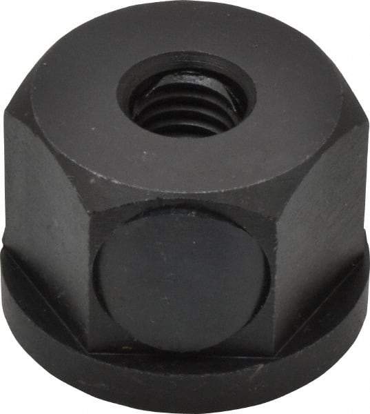 Morton Machine Works - 1/2-13, 1-5/8" Flange Diam, 1-1/8" High, 1-5/8" Across Flats, Button Thread Collar Nut - Grade Carbon Steel Steel, Black Oxide Finish, 1/4" Flange Height, TCMAI - Exact Tool & Supply
