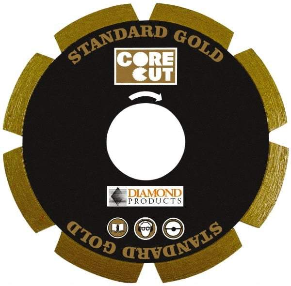 Core Cut - 5" Diam, 20mm Arbor Hole Diam, Wet & Dry Cut Saw Blade - Diamond-Tipped, Standard Round Arbor - Exact Tool & Supply
