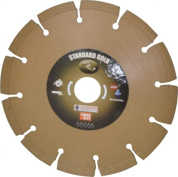 Core Cut - 6" Diam, 20mm Arbor Hole Diam, Wet & Dry Cut Saw Blade - Diamond-Tipped, Standard Round Arbor - Exact Tool & Supply