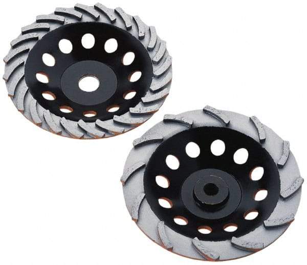 Core Cut - 4" Diam, 3/16" Overall Thickness, Spiral Cup Tool & Cutter Grinding Wheel - Medium Grade, Diamond, 15,000 RPM - Exact Tool & Supply