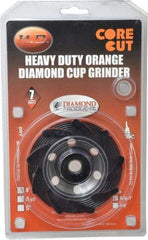 Core Cut - 4" Diam, 3/16" Overall Thickness, Spiral Cup Tool & Cutter Grinding Wheel - Diamond, 15,000 RPM - Exact Tool & Supply