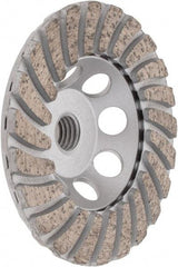 Core Cut - 4" Diam, 3/16" Overall Thickness, Spiral Cup Tool & Cutter Grinding Wheel - Fine Grade, Diamond, 15,000 RPM - Exact Tool & Supply