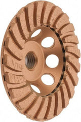 Core Cut - 4" Diam, 3/16" Overall Thickness, Spiral Cup Tool & Cutter Grinding Wheel - Coarse Grade, Diamond, 15,000 RPM - Exact Tool & Supply