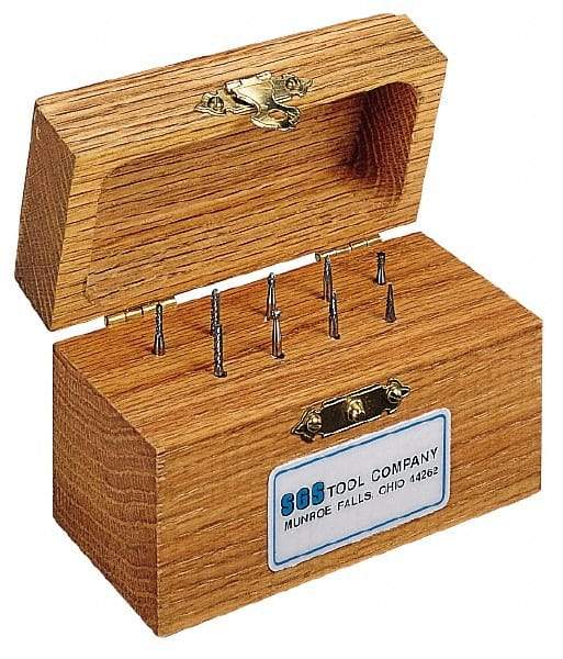 SGS Pro - 9 Piece, 3/32" Shank Burr Set - Tungsten Carbide - Exact Tool & Supply
