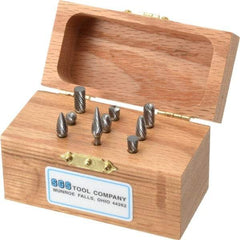 SGS Pro - 9 Piece, 1/8" Shank Burr Set - Tungsten Carbide - Exact Tool & Supply