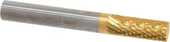 SGS Pro - 1/4" Cut Diam, 1/4" Shank Diam, Cylinder Head Double Cut Burr - Carbide, Flat End, 5/8" LOC, 2" OAL - Exact Tool & Supply