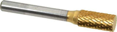 SGS Pro - 3/8" Cut Diam, 1/4" Shank Diam, Cylinder Head Double Cut Burr - Carbide, Flat End, 3/4" LOC, 2-1/2" OAL - Exact Tool & Supply