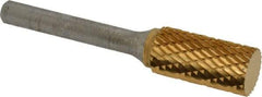 SGS Pro - 1/2" Cut Diam, 1/4" Shank Diam, Cylinder Head Double Cut Burr - Carbide, Flat End, 1" LOC, 2-3/4" OAL - Exact Tool & Supply