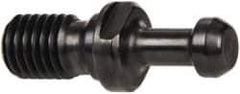 Parlec - C Style, BT30 Taper, M12x1.75 Thread, 60° Angle Radius, Standard Retention Knob - 1.7" OAL, 0.43" Knob Diam, 0.19" Flange Thickness, 0.908" from Knob to Flange, 0.49" Pilot Diam - Exact Tool & Supply