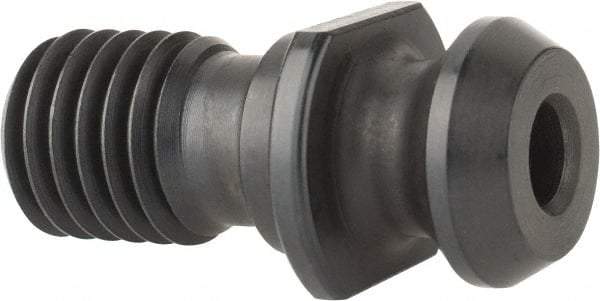 Parlec - A Style, CAT40 Taper, 5/8-11 Thread, 45° Angle Radius, Standard Retention Knob - 1.68" OAL, 0.74" Knob Diam, 0.12" Flange Thickness, 0.64" from Knob to Flange, 0.635" Pilot Diam, 9/32" Coolant Hole, Through Coolant - Exact Tool & Supply
