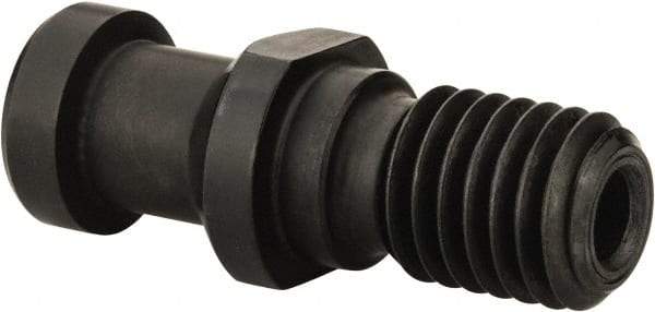 Parlec - D Style, CAT40 Taper, 5/8-11 Thread, 75° Angle Radius, Standard Retention Knob - 2.06" OAL, 0.747" Knob Diam, 0.18" Flange Thickness, 1.02" from Knob to Flange, 0.635" Pilot Diam, 9/32" Coolant Hole, Through Coolant - Exact Tool & Supply