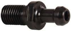 Parlec - C Style, CAT50 Taper, 1-8 Thread, 45° Angle Radius, Standard Retention Knob - 3.31" OAL, 0.904" Knob Diam, 0.41" Flange Thickness, 1.791" from Knob to Flange, 1.026" Pilot Diam, 1/4" Coolant Hole, Through Coolant - Exact Tool & Supply