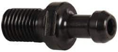 Parlec - C Style, CAT50 Taper, 1-8 Thread, 45° Angle Radius, Standard Retention Knob - 3.31" OAL, 0.904" Knob Diam, 0.41" Flange Thickness, 1.791" from Knob to Flange, 1.026" Pilot Diam, 1/4" Coolant Hole, Through Coolant - Exact Tool & Supply