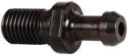 Parlec - C Style, CAT50 Taper, 1-8 Thread, 60° Angle Radius, Standard Retention Knob - 3.31" OAL, 0.904" Knob Diam, 0.39" Flange Thickness, 1.77" from Knob to Flange, 1.026" Pilot Diam, 1/4" Coolant Hole, Through Coolant - Exact Tool & Supply