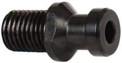 Parlec - D Style, CAT50 Taper, 1-8 Thread, 75° Angle Radius, Standard Retention Knob - 2.88" OAL, 1.1" Knob Diam, 0.2" Flange Thickness, 1.345" from Knob to Flange, 1.026" Pilot Diam, 0.468" Coolant Hole, Through Coolant - Exact Tool & Supply