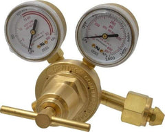 Value Collection - 1,200 CFH Flow Range, 300 CGA Inlet Connection, Female Fitting, 15 Max psi, Acetylene Welding Regulator - 9/16-18 Thread, 15 Max psi Outlet, Left Hand Rotation - Exact Tool & Supply