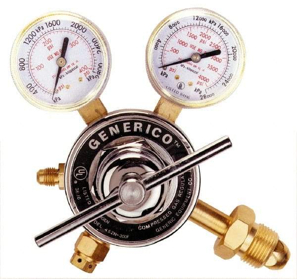 Value Collection - 4,500 CFH Flow Range, 510 CGA Inlet Connection, Male Fitting, 80 Max psi, Propane Welding Regulator - 9/16-18 Thread, 80 Max psi Outlet, Left Hand Rotation - Exact Tool & Supply