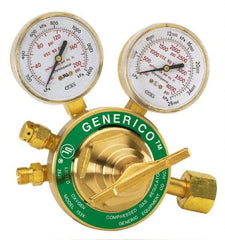 Value Collection - 1,200 CFH Flow Range, 510 CGA Inlet Connection, Male Fitting, 15 Max psi, Acetylene Welding Regulator - 9/16-18 Thread, 15 Max psi Outlet, Left Hand Rotation - Exact Tool & Supply
