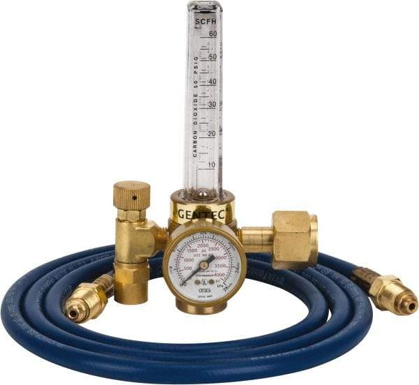 Value Collection - 0 to 60 SCFM Flow Range, 320 CGA Inlet Connection, Male Fitting, 4,000 Max psi, Carbon Dioxide Welding Regulator - 5/8-18 Thread, Right Hand Rotation - Exact Tool & Supply