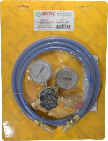 Value Collection - 0 to 50 SCFM Flow Range, 580 CGA Inlet Connection, Male Fitting, 4,000 Max psi, Argon Welding Regulator - 5/8-18 Thread, Right Hand Rotation - Exact Tool & Supply