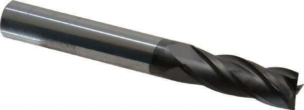 Niagara Cutter - 1/2", 1-3/8" LOC, 1/2" Shank Diam, 4" OAL, 4 Flute, Solid Carbide Square End Mill - Single End, Diamond Finish, Spiral Flute, 30° Helix, Right Hand Cut, Right Hand Flute, Series DIAL430 - Exact Tool & Supply