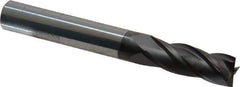 Niagara Cutter - 1/2", 1-3/8" LOC, 1/2" Shank Diam, 4" OAL, 4 Flute, Solid Carbide Square End Mill - Single End, Diamond Finish, Spiral Flute, 30° Helix, Right Hand Cut, Right Hand Flute, Series DIAL430 - Exact Tool & Supply