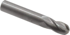 OSG - 9/16" Diam, 1-1/8" LOC, 4 Flute Solid Carbide Ball End Mill - Uncoated, Single End, 3-1/2" OAL, 9/16" Shank Diam, Spiral Flute - Exact Tool & Supply