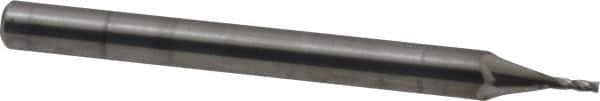 OSG - 1/32", 5/64" LOC, 1/8" Shank Diam, 1-1/2" OAL, 4 Flute, Solid Carbide Square End Mill - Single End, Uncoated, Spiral Flute, 30° Helix, Centercutting, Right Hand Cut, Right Hand Flute, Series 414 - Exact Tool & Supply