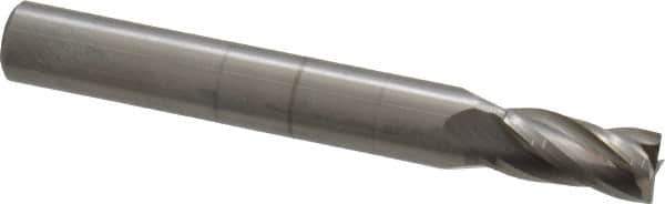 OSG - 7/32", 7/16" LOC, 1/4" Shank Diam, 2" OAL, 4 Flute, Solid Carbide Square End Mill - Single End, Uncoated, Spiral Flute, 30° Helix, Centercutting, Right Hand Cut, Right Hand Flute, Series 414 - Exact Tool & Supply