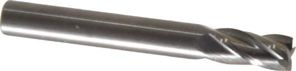 OSG - 1/4", 1/2" LOC, 1/4" Shank Diam, 2" OAL, 4 Flute, Solid Carbide Square End Mill - Single End, Uncoated, Spiral Flute, 30° Helix, Centercutting, Right Hand Cut, Right Hand Flute, Series 414 - Exact Tool & Supply