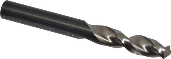 Walter-Titex - 27/64" 130° Parabolic Flute Vanadium High Speed Steel Screw Machine Drill Bit - Bright Finish, Right Hand Cut, 1-27/32" Flute Length, 3-3/4" OAL, Split Point, Straight Shank - Exact Tool & Supply
