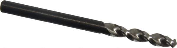 Walter-Titex - #22 130° Parabolic Flute Vanadium High Speed Steel Screw Machine Drill Bit - Bright Finish, Right Hand Cut, 7/8" Flute Length, 2-5/32" OAL, Split Point, Straight Shank - Exact Tool & Supply