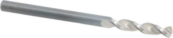 Walter-Titex - #28 130° Parabolic Flute Vanadium High Speed Steel Screw Machine Drill Bit - Bright Finish, Right Hand Cut, 25/32" Flute Length, 2-1/16" OAL, Split Point, Straight Shank - Exact Tool & Supply