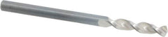 Walter-Titex - #28 130° Parabolic Flute Vanadium High Speed Steel Screw Machine Drill Bit - Bright Finish, Right Hand Cut, 25/32" Flute Length, 2-1/16" OAL, Split Point, Straight Shank - Exact Tool & Supply