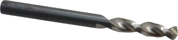 Walter-Titex - 0.2047" 130° Parabolic Flute Vanadium High Speed Steel Screw Machine Drill Bit - Bright Finish, Right Hand Cut, 1-1/32" Flute Length, 2-7/16" OAL, Split Point, Straight Shank - Exact Tool & Supply