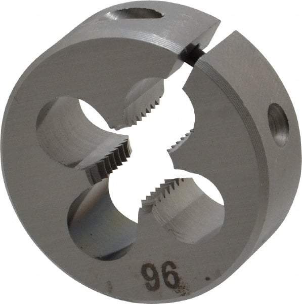 OSG - 5/16-24 UNF Thread, 1" Outside Diam High Speed Steel Round Die - 3/8" Thick, Right Hand Thread, Adjustable - Exact Tool & Supply