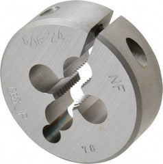 OSG - 5/16-24 UNF Thread, 1-1/2" Outside Diam High Speed Steel Round Die - 1/2" Thick, Right Hand Thread, Adjustable - Exact Tool & Supply